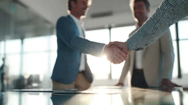 Handshake in office